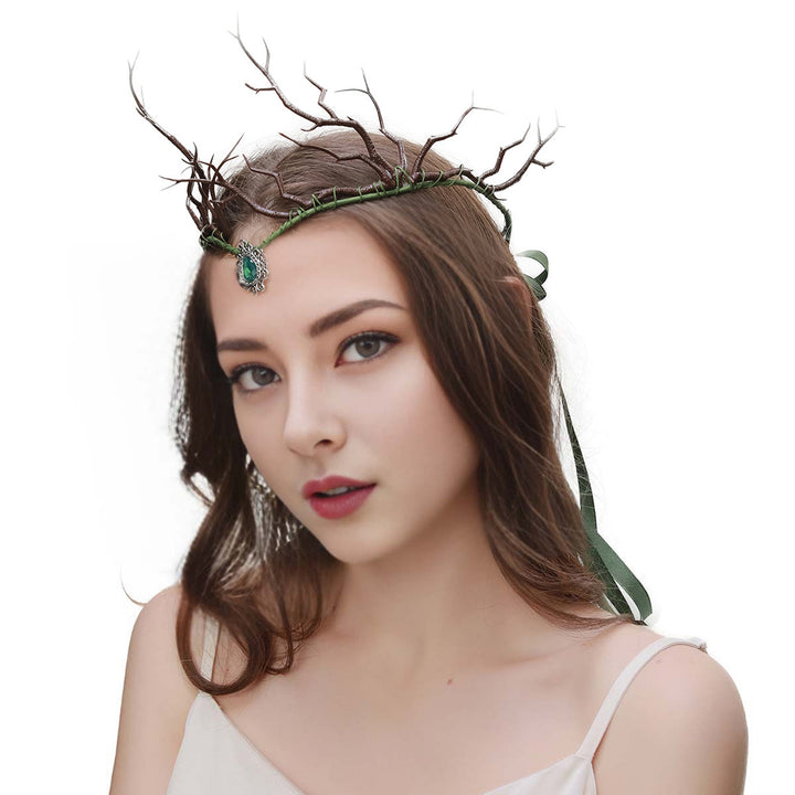 Fairy Flower Crown Headband Adjustable Size Woodland Floral Circlet Women Girls Cosplay Halloween Wedding Photo Props Image 7