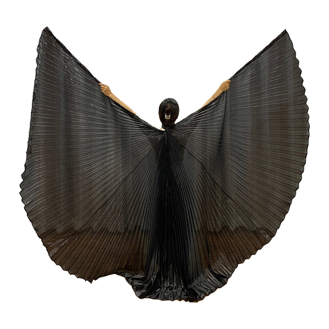 1 Set Performance Cape with Telescopic Rod Belly Dance Wings Egyptian Costume Bright Color Halloween Performance Props Image 1