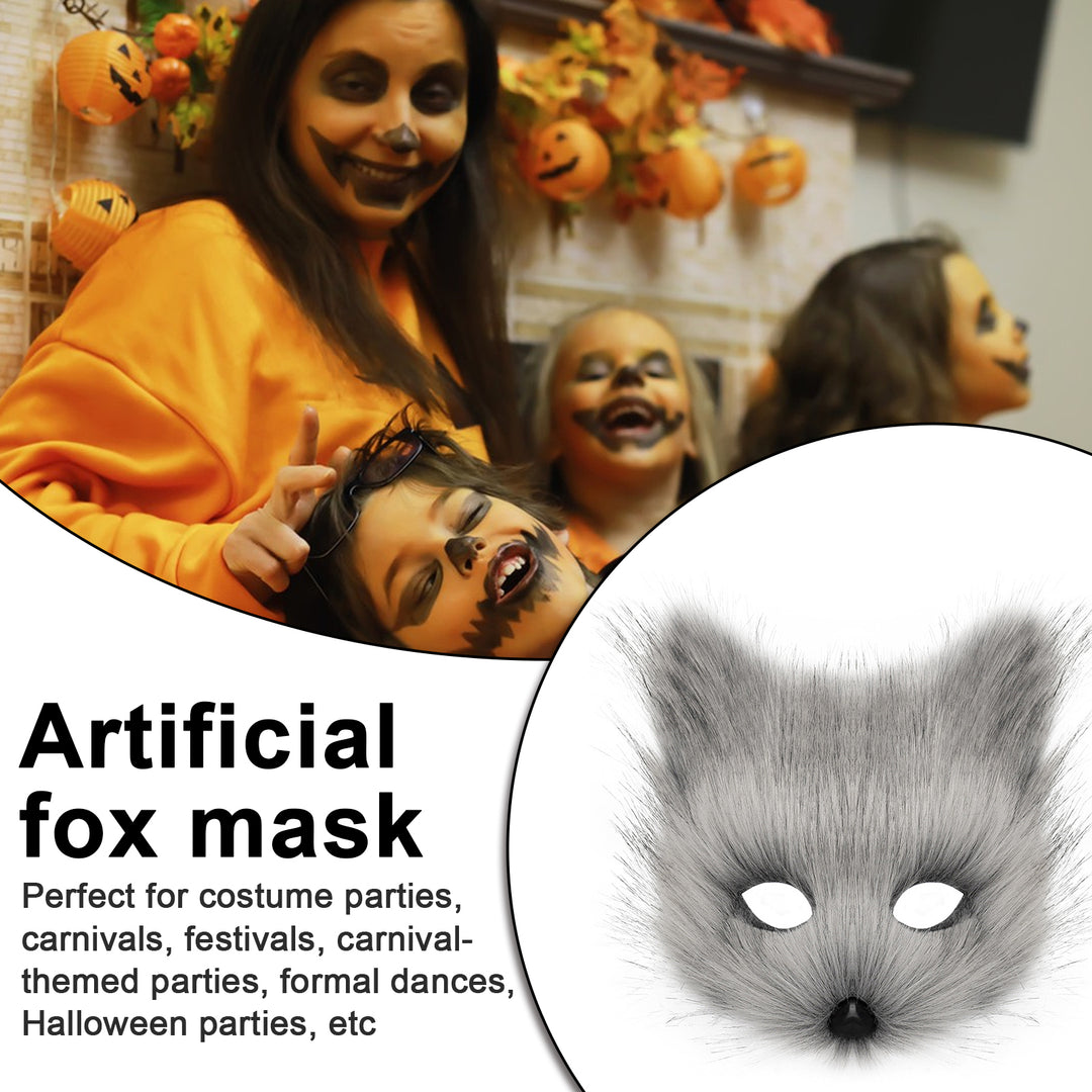 Simulated Fox Masque Adult Halloween Party Cosplay Masque Face Covers Furry Good Detail Club Carnivals Mystery Image 8