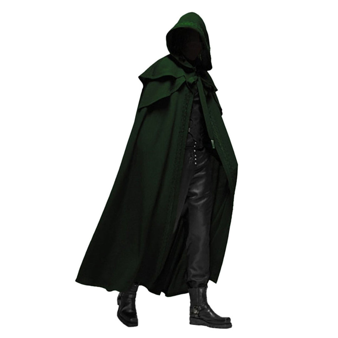 Halloween Cosplay Cloak Hooded Solid Color Design Unisex Cape Loose Fit Masquerade Party Witch Costume Image 4