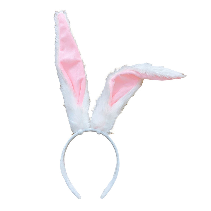 White Bunny Ears Headband Long Plush Rabbit Ear Hair Hoop Halloween Cosplay Costume Accessory Party Wear Image 4