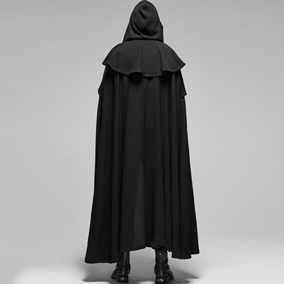 Halloween Cosplay Cloak Hooded Solid Color Design Unisex Cape Loose Fit Masquerade Party Witch Costume Image 11