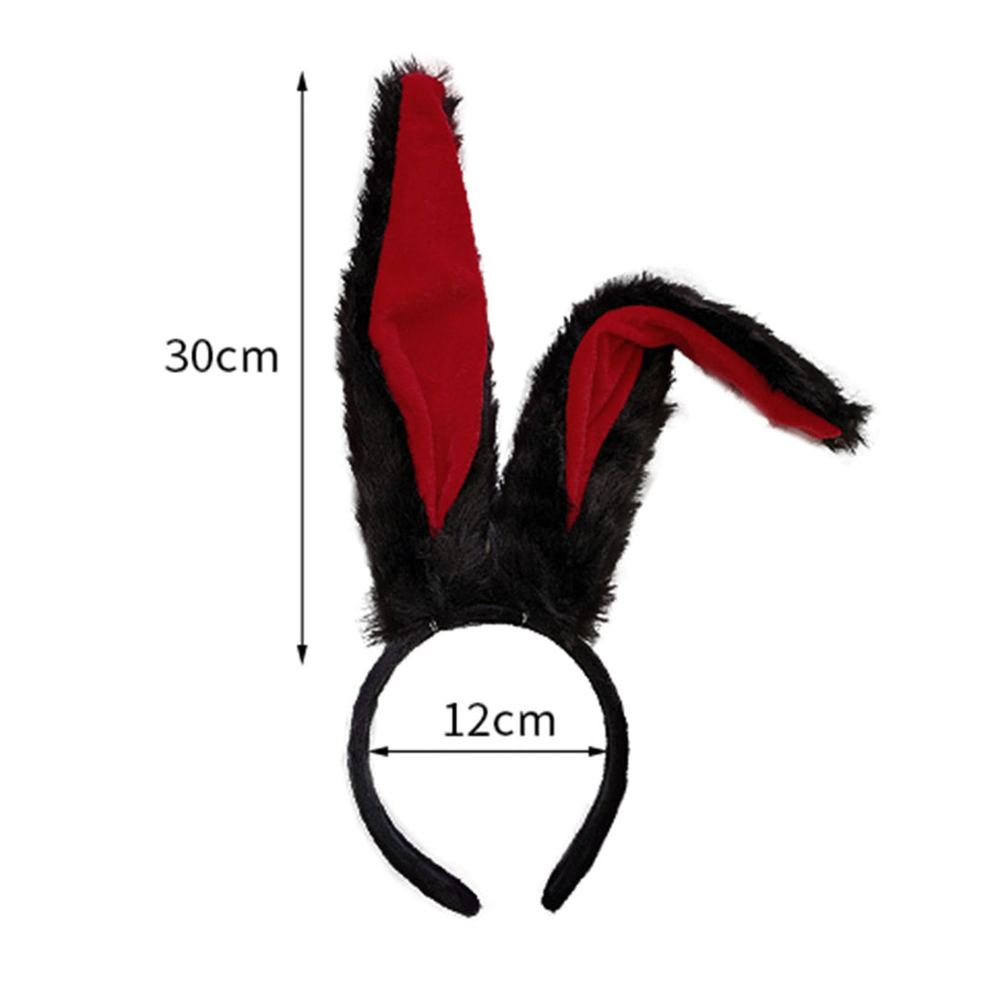 White Bunny Ears Headband Long Plush Rabbit Ear Hair Hoop Halloween Cosplay Costume Accessory Party Wear Image 7