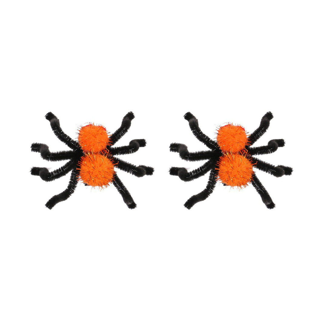 2Pcs Halloween Spider Hair Clips Plush Spider Women Hairpin Halloween Party Decoration Hair Jewelry Cosplay Costume Prop Image 4