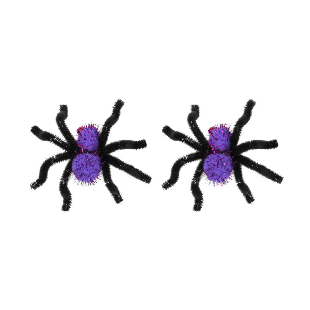 2Pcs Halloween Spider Hair Clips Plush Spider Women Hairpin Halloween Party Decoration Hair Jewelry Cosplay Costume Prop Image 4