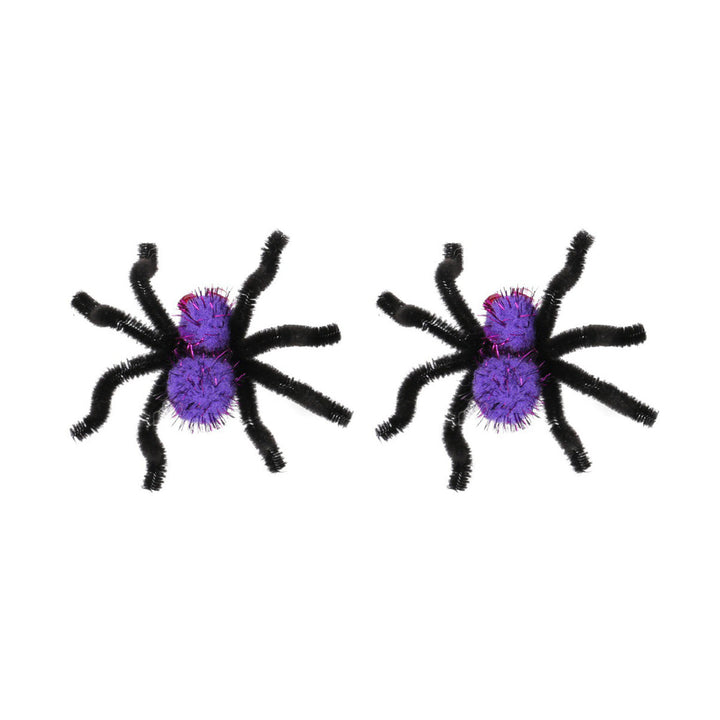 2Pcs Halloween Spider Hair Clips Plush Spider Women Hairpin Halloween Party Decoration Hair Jewelry Cosplay Costume Prop Image 4