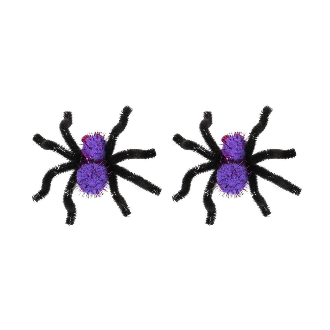 2Pcs Halloween Spider Hair Clips Plush Spider Women Hairpin Halloween Party Decoration Hair Jewelry Cosplay Costume Prop Image 1