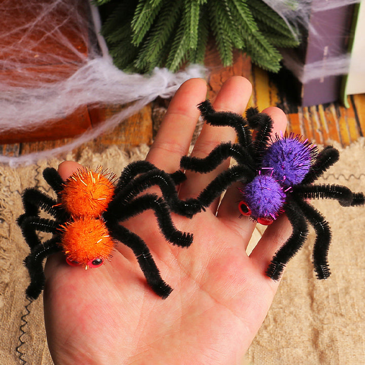 2Pcs Halloween Spider Hair Clips Plush Spider Women Hairpin Halloween Party Decoration Hair Jewelry Cosplay Costume Prop Image 1