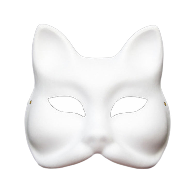 Cosplay Fox Masque with Elastic Band Solid Color DIY Painting Carnival Party Ball Masquerade Halloween Costume Animal Image 4