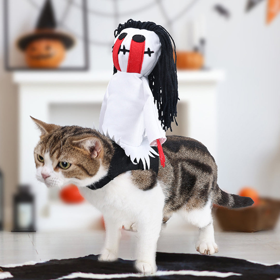 Pet Halloween Costume Funny Knight Sadako Cat Costume Dog Cosplay Clothes Pet Scary Outfit Puppy Supplies for Parties Image 1