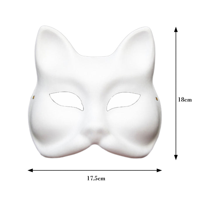 Cosplay Fox Masque with Elastic Band Solid Color DIY Painting Carnival Party Ball Masquerade Halloween Costume Animal Image 6