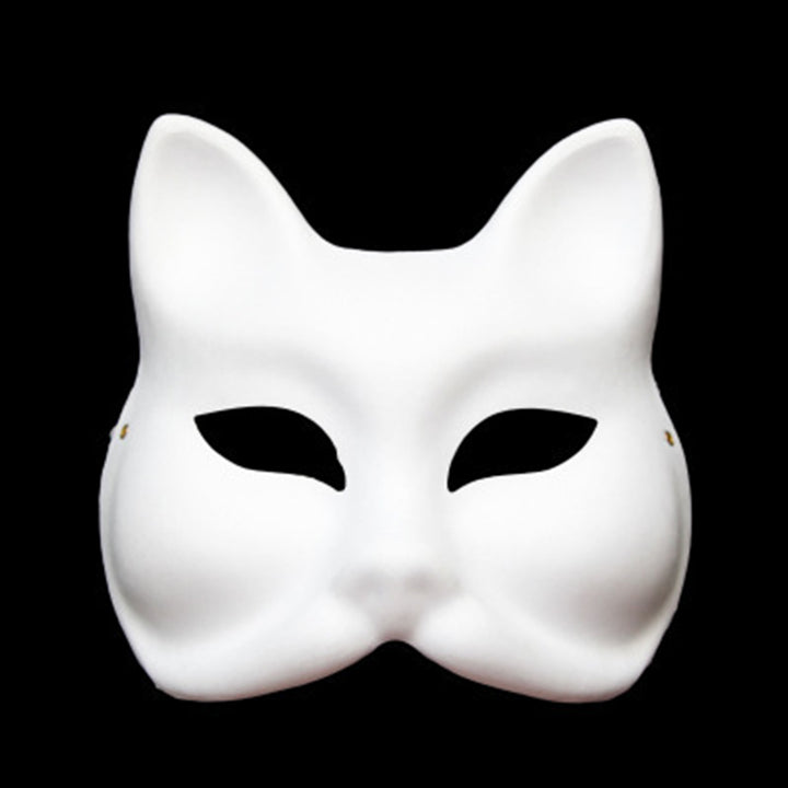 Cosplay Fox Masque with Elastic Band Solid Color DIY Painting Carnival Party Ball Masquerade Halloween Costume Animal Image 7