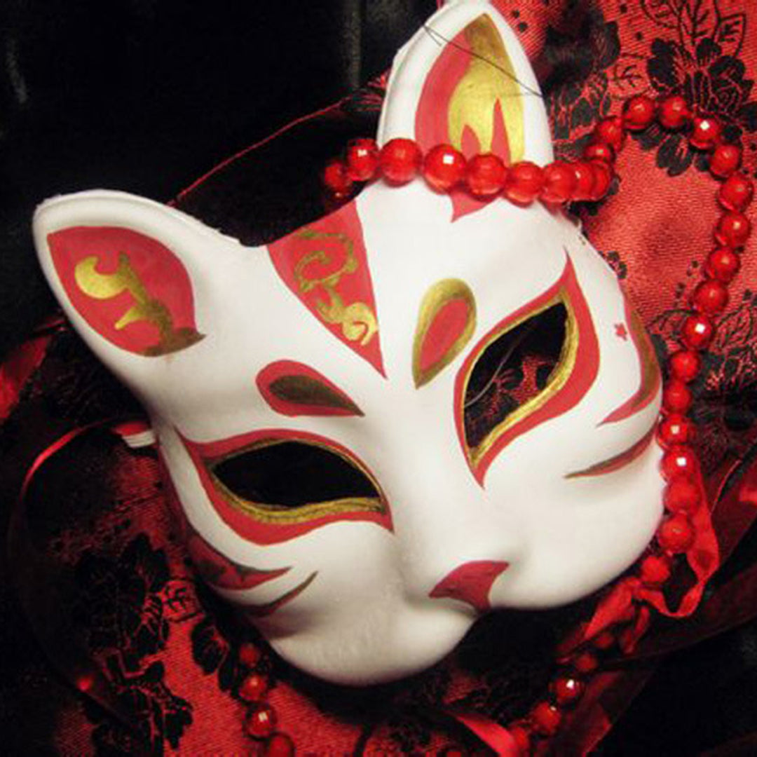 Cosplay Fox Masque with Elastic Band Solid Color DIY Painting Carnival Party Ball Masquerade Halloween Costume Animal Image 8