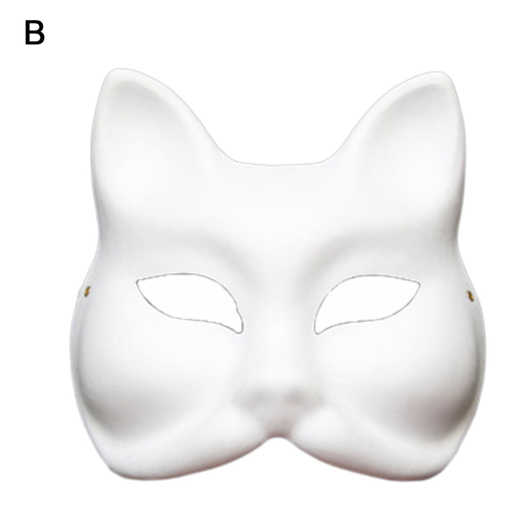 Cosplay Fox Masque with Elastic Band Solid Color DIY Painting Carnival Party Ball Masquerade Halloween Costume Animal Image 11