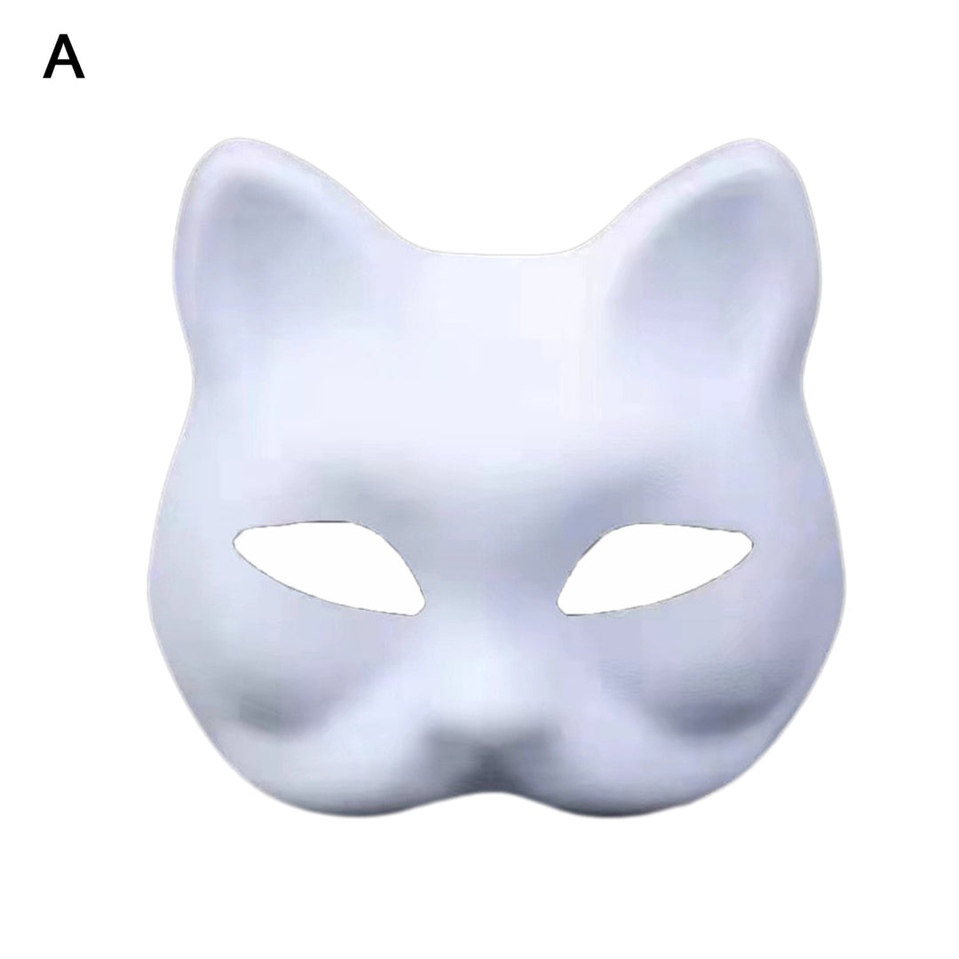 Cosplay Fox Masque with Elastic Band Solid Color DIY Painting Carnival Party Ball Masquerade Halloween Costume Animal Image 1