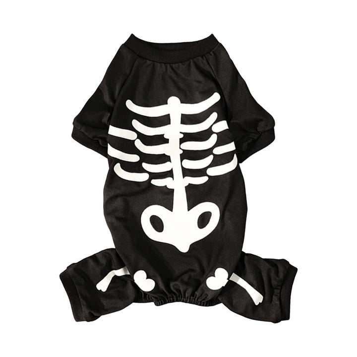 Skeleton Luminous Pet Costume Jumpsuit for Small Medium Dogs Funny Halloween Clothes Apparel Puppy Outfit Cosplay Prop Image 4