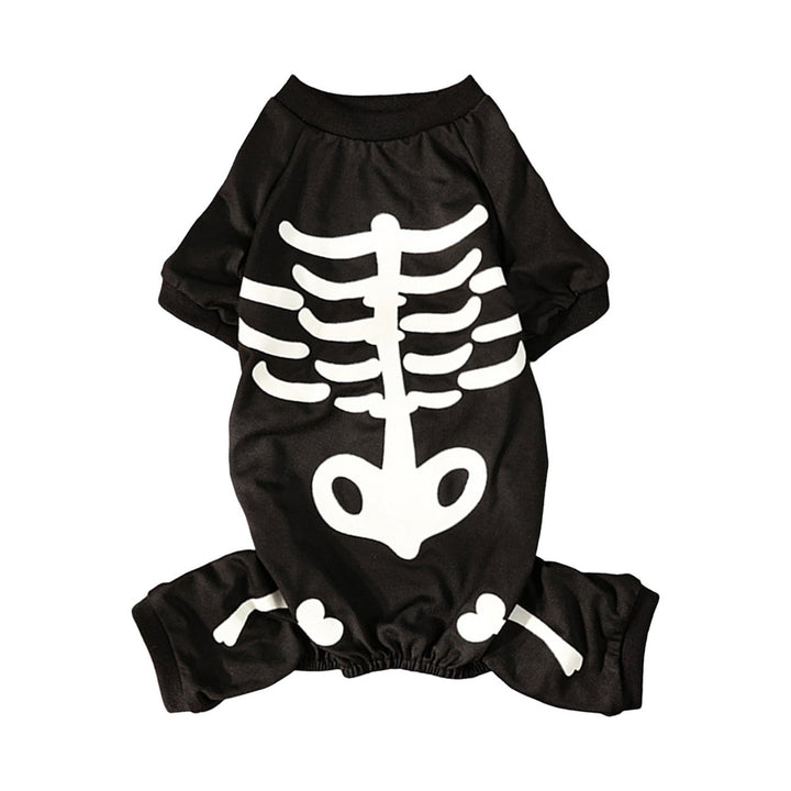 Skeleton Luminous Pet Costume Jumpsuit for Small Medium Dogs Funny Halloween Clothes Apparel Puppy Outfit Cosplay Prop Image 1