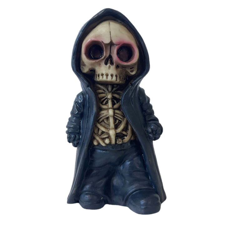 Halloween Black Robe Skeleton Figurine Gothic Death Resin Statue Sculpture Home Office Desktop Bookshelf Decoration Image 3