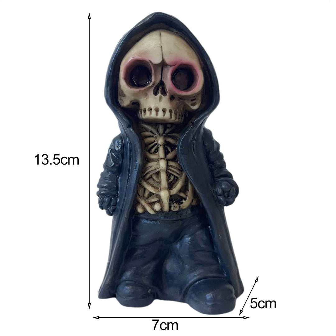 Halloween Black Robe Skeleton Figurine Gothic Death Resin Statue Sculpture Home Office Desktop Bookshelf Decoration Image 7