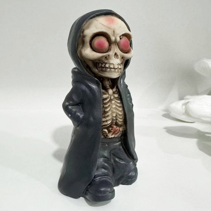 Halloween Black Robe Skeleton Figurine Gothic Death Resin Statue Sculpture Home Office Desktop Bookshelf Decoration Image 12