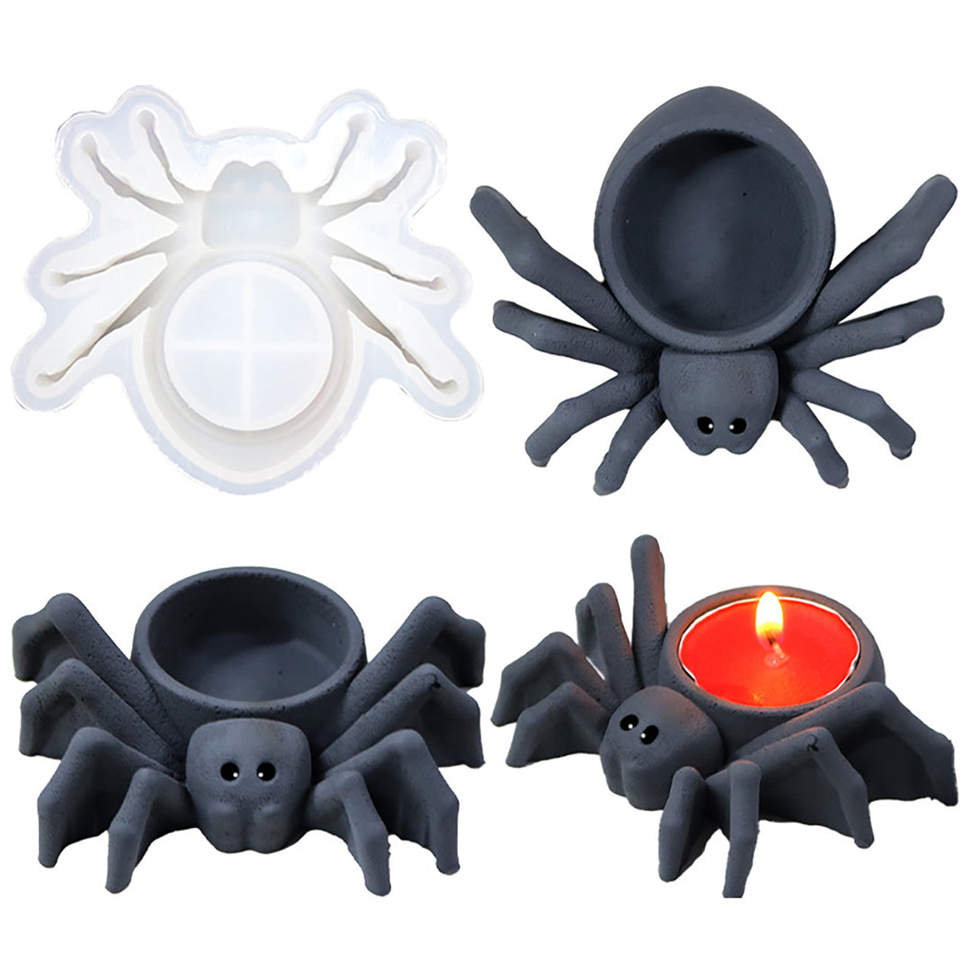 Silicone Resin Mold 3D Spider Candle Holder DIY Halloween Animal Epoxy Casting Mold for Holders Flower Pot Box Trinket Image 1