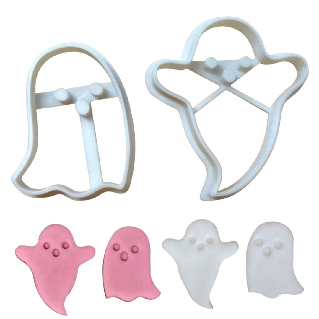 2Pcs Halloween Ghost Cookie Cutters Food-Grade Easy to Use for Biscuits Soft Candies Cake Decoration Happy Halloween Fun Image 1