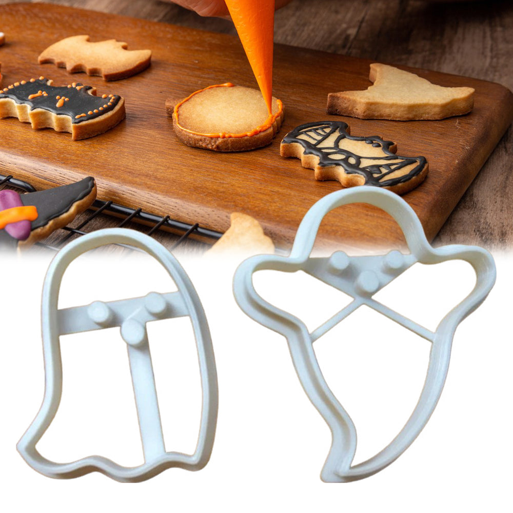 2Pcs Halloween Ghost Cookie Cutters Food-Grade Easy to Use for Biscuits Soft Candies Cake Decoration Happy Halloween Fun Image 2