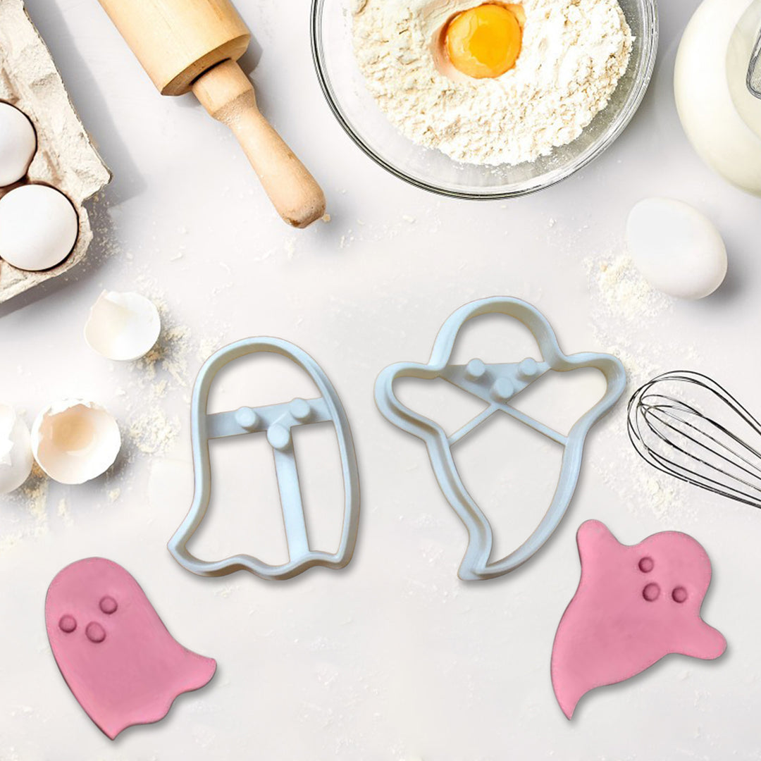 2Pcs Halloween Ghost Cookie Cutters Food-Grade Easy to Use for Biscuits Soft Candies Cake Decoration Happy Halloween Fun Image 4