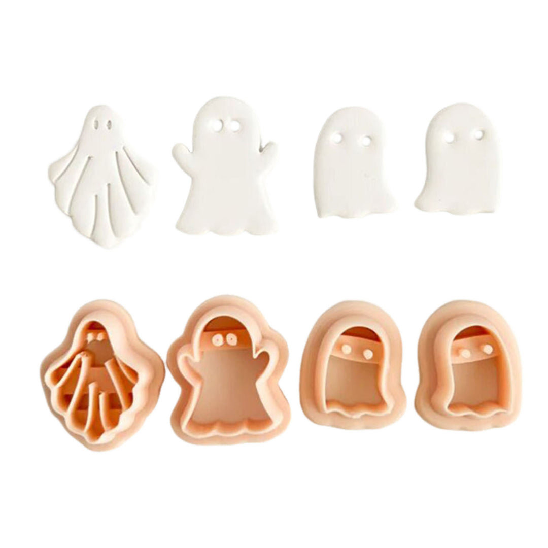 4Pcs Halloween Ghost Cookie Cutters Set Food-Grade Plastic Easy to Use Clean Biscuit Molds for Cake Decoration Image 11