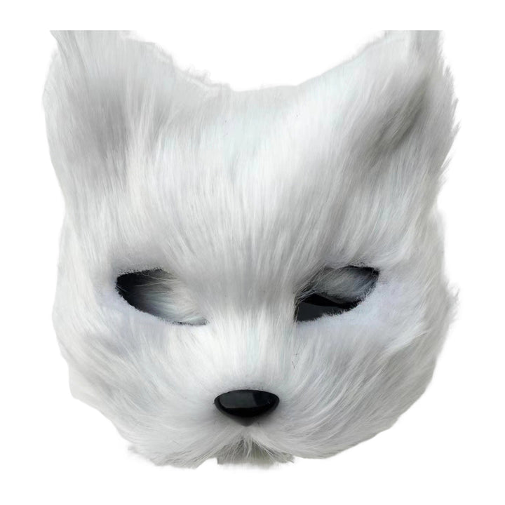 Hairy Fox Face Cushion Half Face Halloween Party Props Masquerade Costume Halloween Cosplay Dance Horror Animal Headgear Image 3