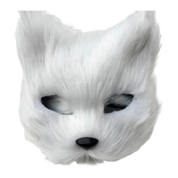 Hairy Fox Face Cushion Half Face Halloween Party Props Masquerade Costume Halloween Cosplay Dance Horror Animal Headgear Image 1