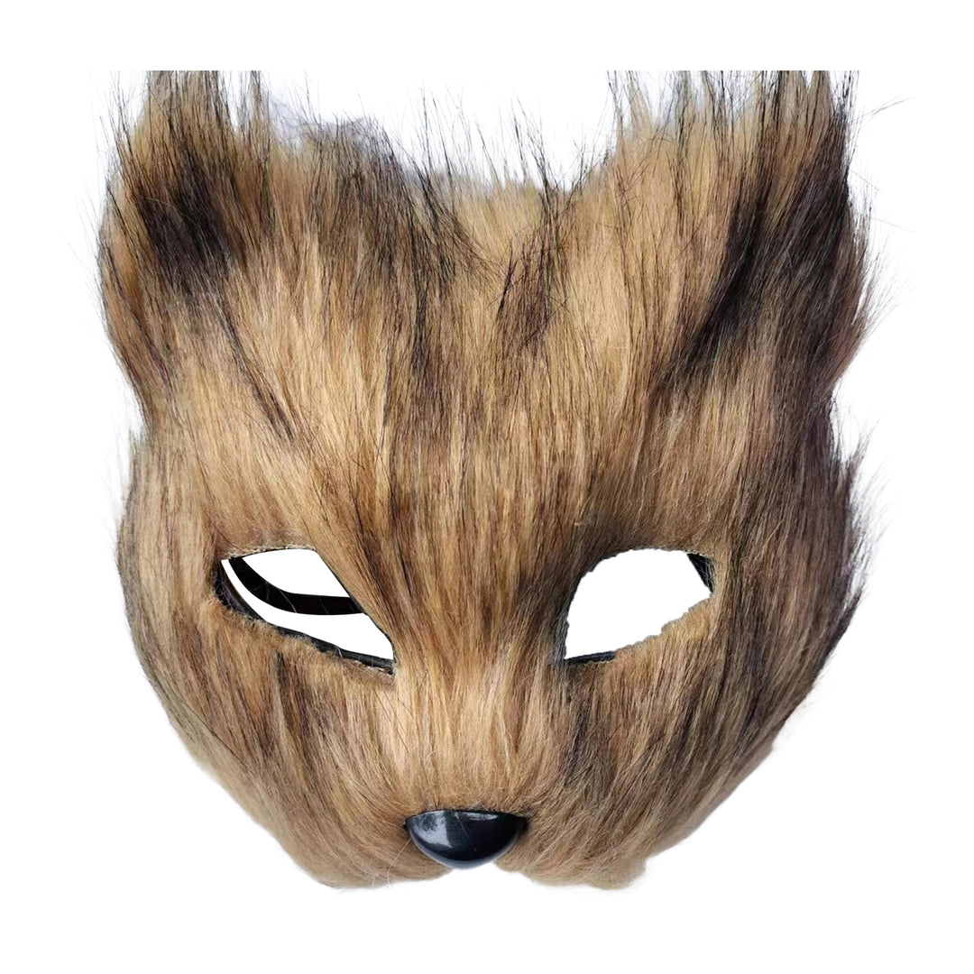 Hairy Fox Face Cushion Half Face Halloween Party Props Masquerade Costume Halloween Cosplay Dance Horror Animal Headgear Image 4