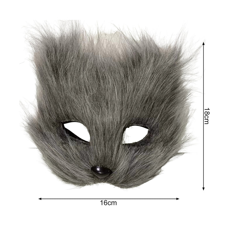 Hairy Fox Face Cushion Half Face Halloween Party Props Masquerade Costume Halloween Cosplay Dance Horror Animal Headgear Image 10