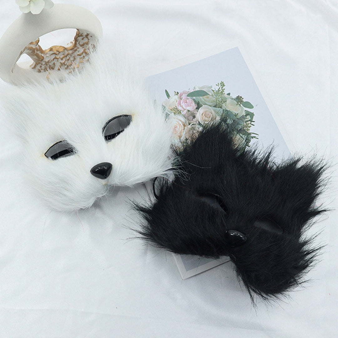 Hairy Fox Face Cushion Half Face Halloween Party Props Masquerade Costume Halloween Cosplay Dance Horror Animal Headgear Image 12