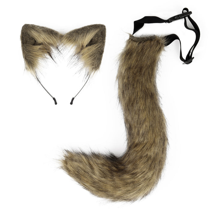 Fox Tail Headdress Handmade Simulated Fox Tail Cat Ear Set Halloween Cosplay Costume Fluffy Fox Tail Accessory Image 4