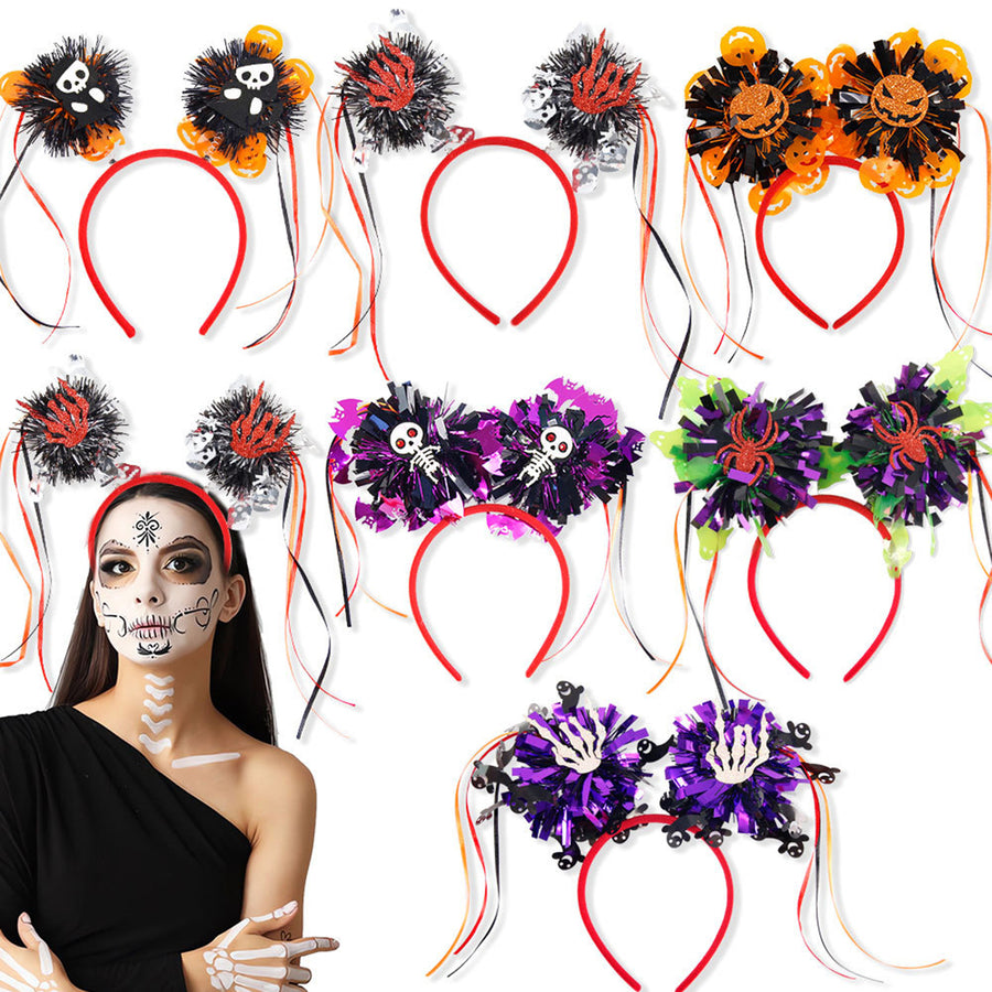 Halloween Headband Pumpkin Spider Tassel Women Headpiece Spooky Skeleton Ribbon Headwear Cosplay Accessory Party Image 1