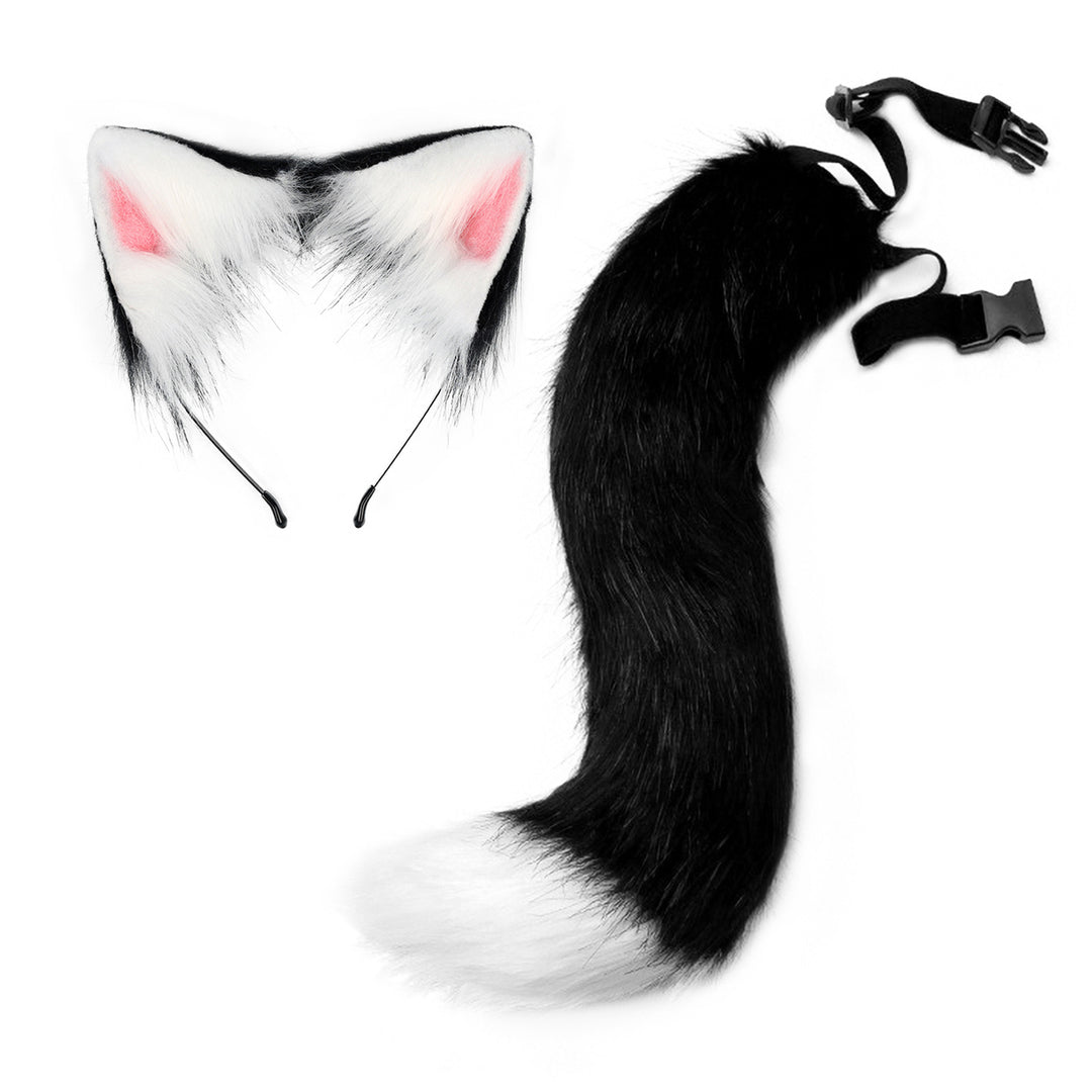 Fox Tail Headdress Handmade Simulated Fox Tail Cat Ear Set Halloween Cosplay Costume Fluffy Fox Tail Accessory Image 8