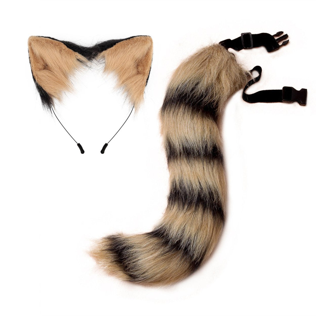 Fox Tail Headdress Handmade Simulated Fox Tail Cat Ear Set Halloween Cosplay Costume Fluffy Fox Tail Accessory Image 9