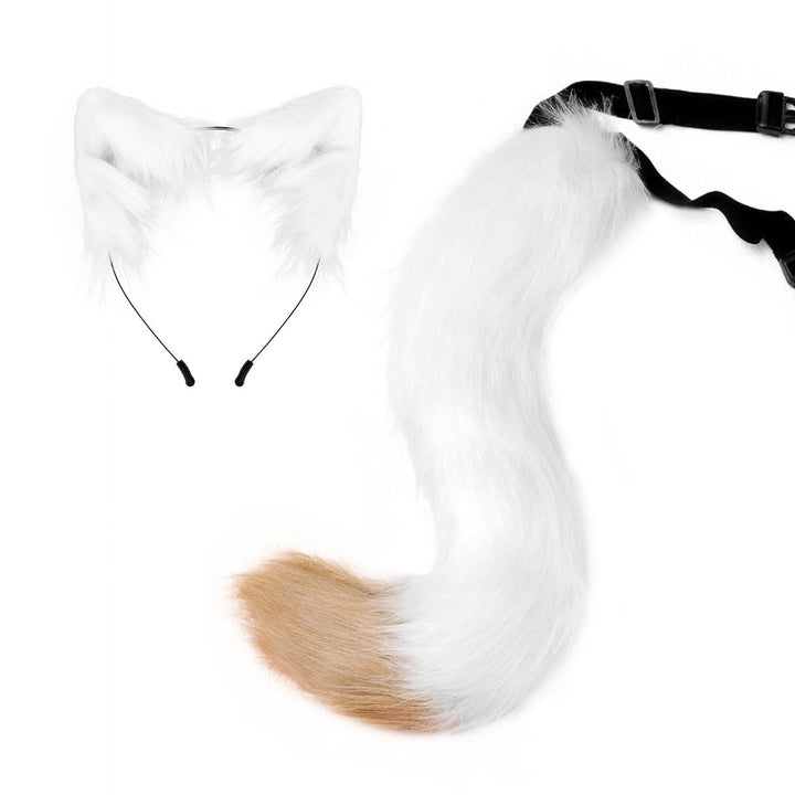 Fox Tail Headdress Handmade Simulated Fox Tail Cat Ear Set Halloween Cosplay Costume Fluffy Fox Tail Accessory Image 11