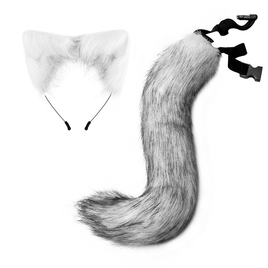 Fox Tail Headdress Handmade Simulated Fox Tail Cat Ear Set Halloween Cosplay Costume Fluffy Fox Tail Accessory Image 12