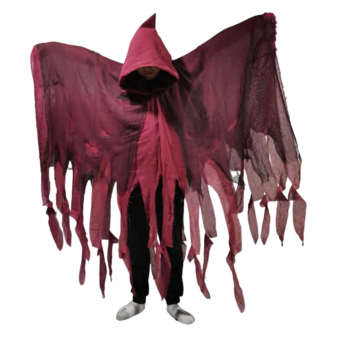 Halloween Cloak Ghost Cosplay Costume Gothic Horror Zombie Tattered Hooded Cape Halloween Party Prop Image 3