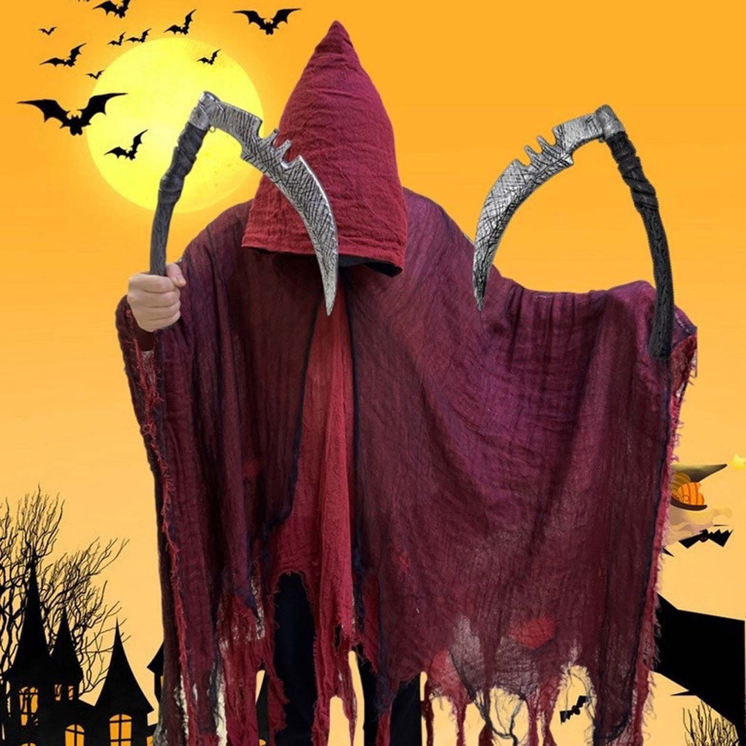 Halloween Cloak Ghost Cosplay Costume Gothic Horror Zombie Tattered Hooded Cape Halloween Party Prop Image 8