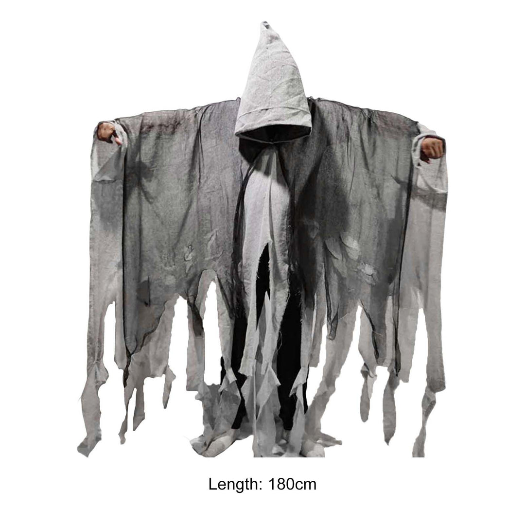 Halloween Cloak Ghost Cosplay Costume Gothic Horror Zombie Tattered Hooded Cape Halloween Party Prop Image 9