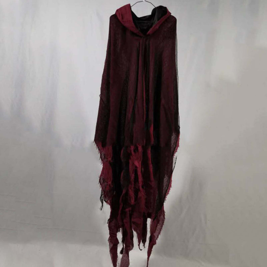 Halloween Cloak Ghost Cosplay Costume Gothic Horror Zombie Tattered Hooded Cape Halloween Party Prop Image 10