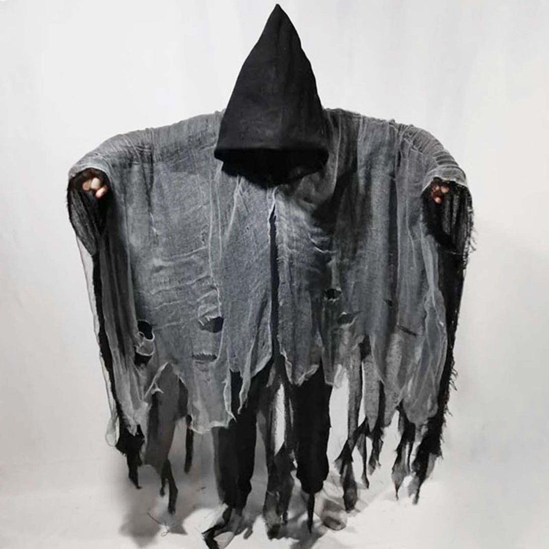 Halloween Cloak Ghost Cosplay Costume Gothic Horror Zombie Tattered Hooded Cape Halloween Party Prop Image 11