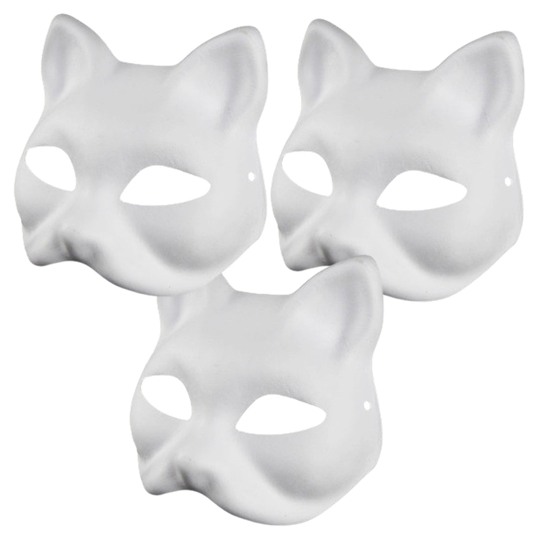 2/3/5/6/10/12/20 Pcs DIY Masques Cat Face DIY Hand-Painted Carnival Party Ball Masquerade Halloween Costume Animal Shape Image 3