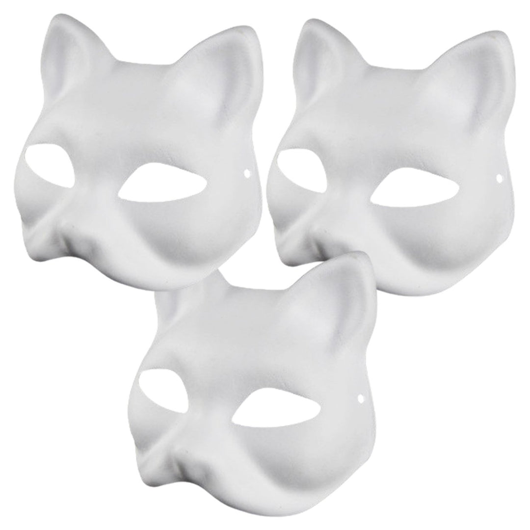 2/3/5/6/10/12/20 Pcs DIY Masques Cat Face DIY Hand-Painted Carnival Party Ball Masquerade Halloween Costume Animal Shape Image 1