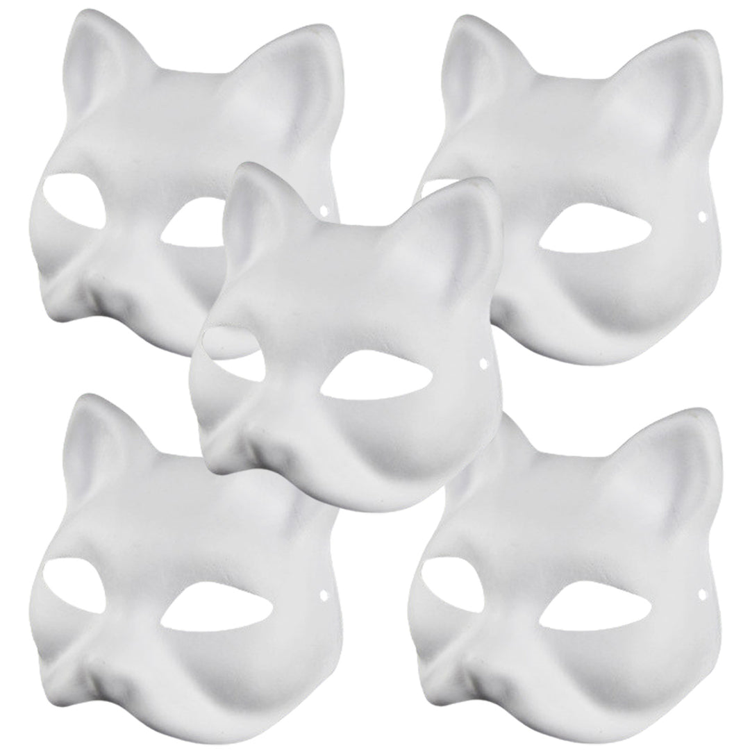 2/3/5/6/10/12/20 Pcs DIY Masques Cat Face DIY Hand-Painted Carnival Party Ball Masquerade Halloween Costume Animal Shape Image 4