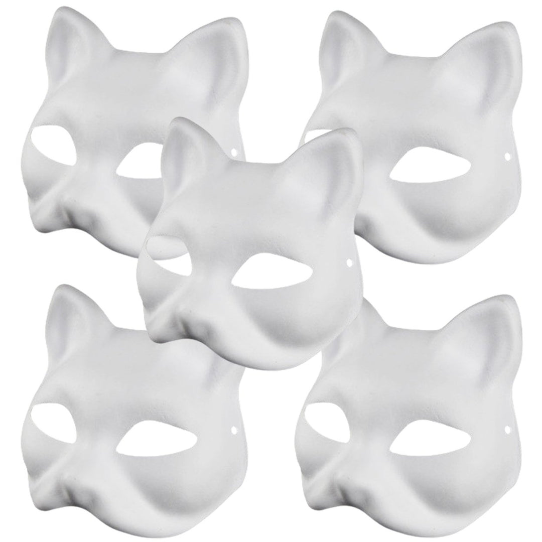 2/3/5/6/10/12/20 Pcs DIY Masques Cat Face DIY Hand-Painted Carnival Party Ball Masquerade Halloween Costume Animal Shape Image 1