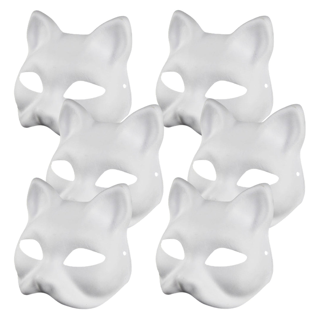 2/3/5/6/10/12/20 Pcs DIY Masques Cat Face DIY Hand-Painted Carnival Party Ball Masquerade Halloween Costume Animal Shape Image 4